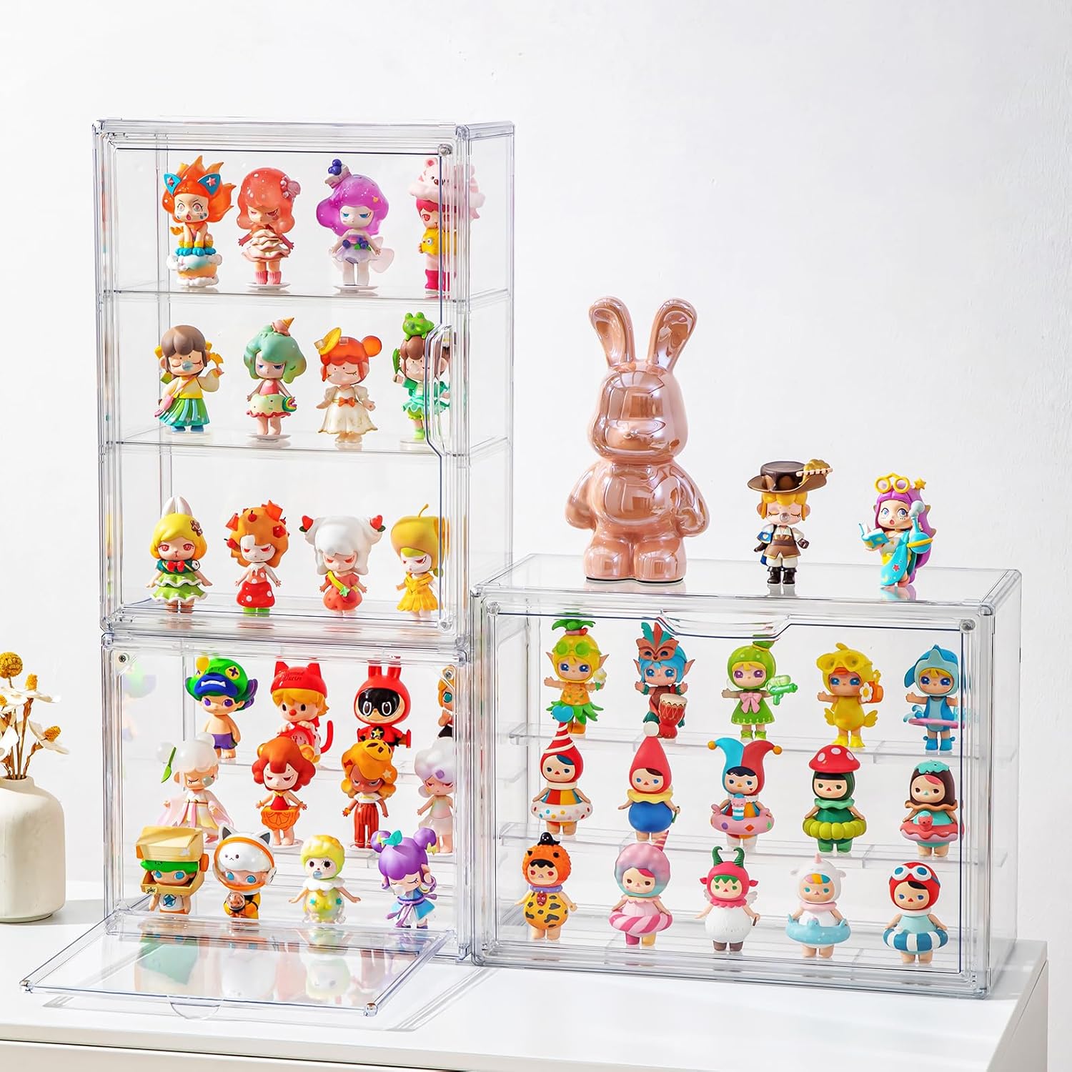 Wholesale OEM ODM Clear Display Case for Figures with Magnetic Door, Acrylic Display Cases for Collectibles, 3Tiers Acrylic Storage Organizers Box, Desktop or Wall-Mounted Showcase for Collectibles Action Figure (1) Factory & Supplier