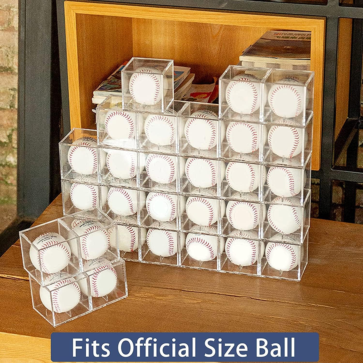 ODM Baseball Display Case, UV Protected Acrylic Cube Baseball Holder Square Clear Box Memorabilia Display Storage Sports Official Baseball Autograph Display Case - Fits Official Size Ball(2 Pack Custom Logo Service