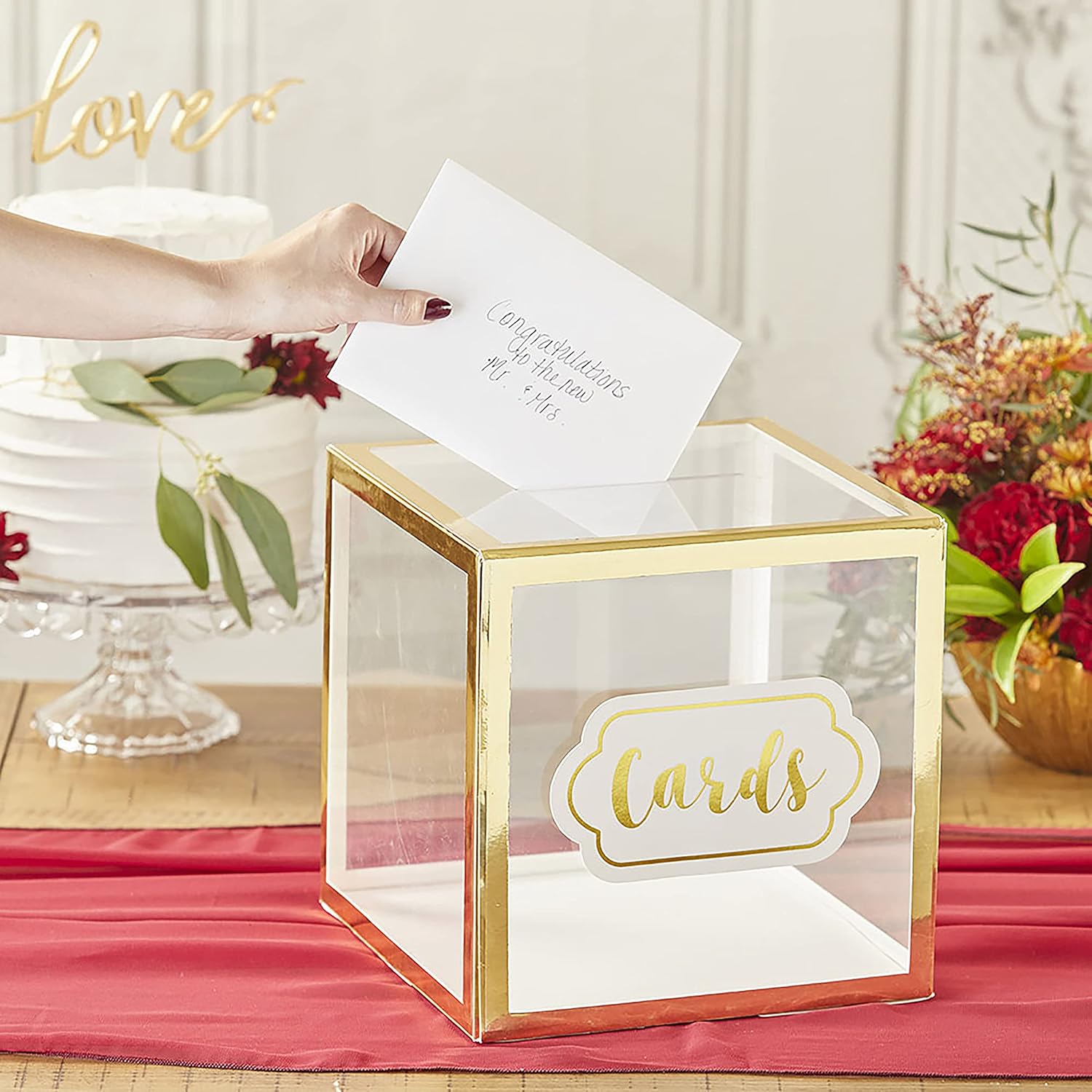 ODM Kate Aspen Wedding Card Box, One Size, Clear/Gold Custom Mold Development