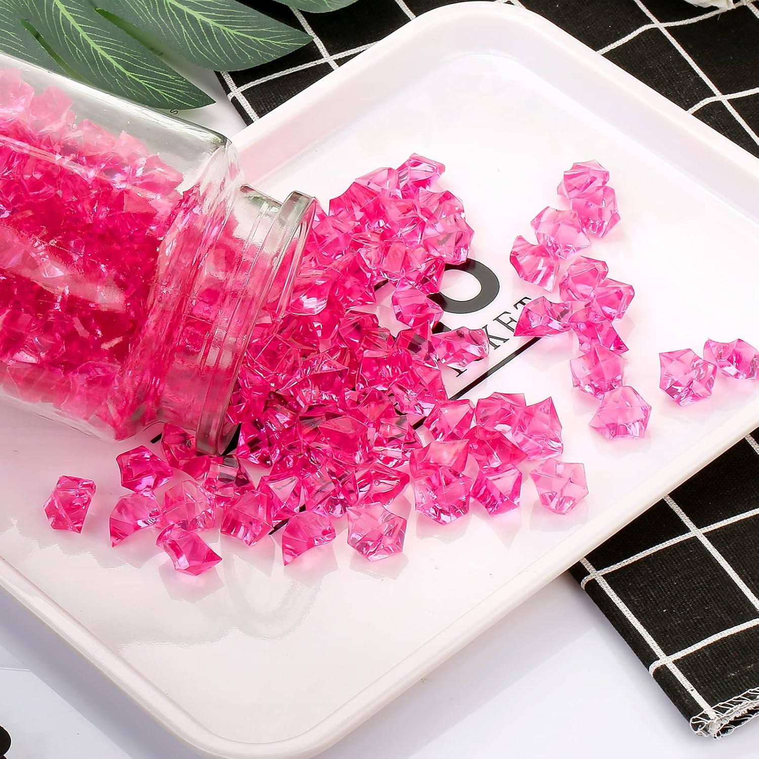 ODM 180-190pcs Premium Multicolored Fake Crushed Ice Rock Plastic Gems Jewels Acrylic Ice Rock Crystals Treasure Fake Diamonds Plastic Ice Cubes for Kids Toy Decoration Wedding Display Vase Fillers Crafts Custom Logo Service