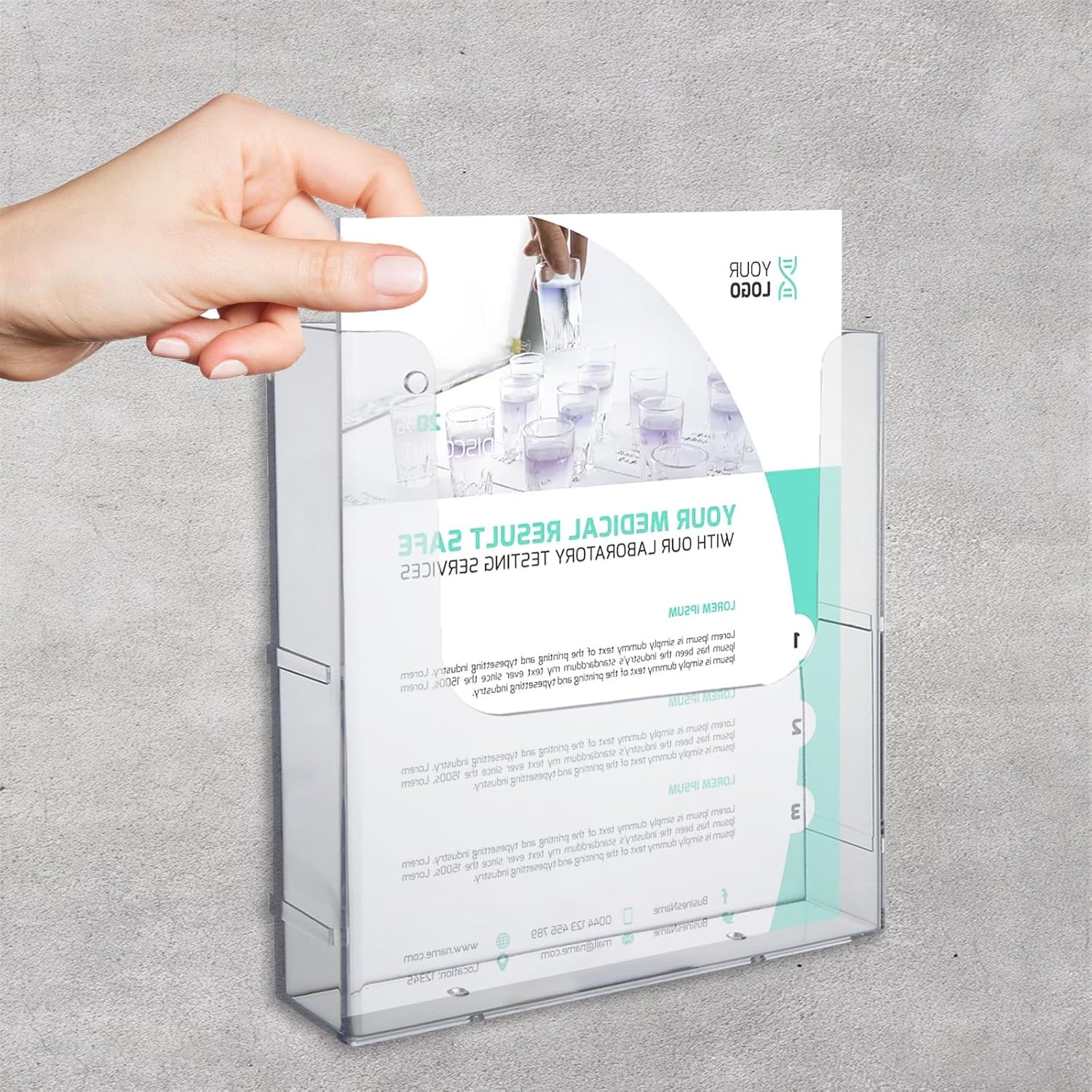Wholesale 4 Pack Brochure Holder Wall Mount 8 x 11.5 Inch Acrylic Brochure Holder Flyer Holder Clear Flyer Holder Magazine Holder for Wall in Office, School, Exhibition China Factory Bulk Supply