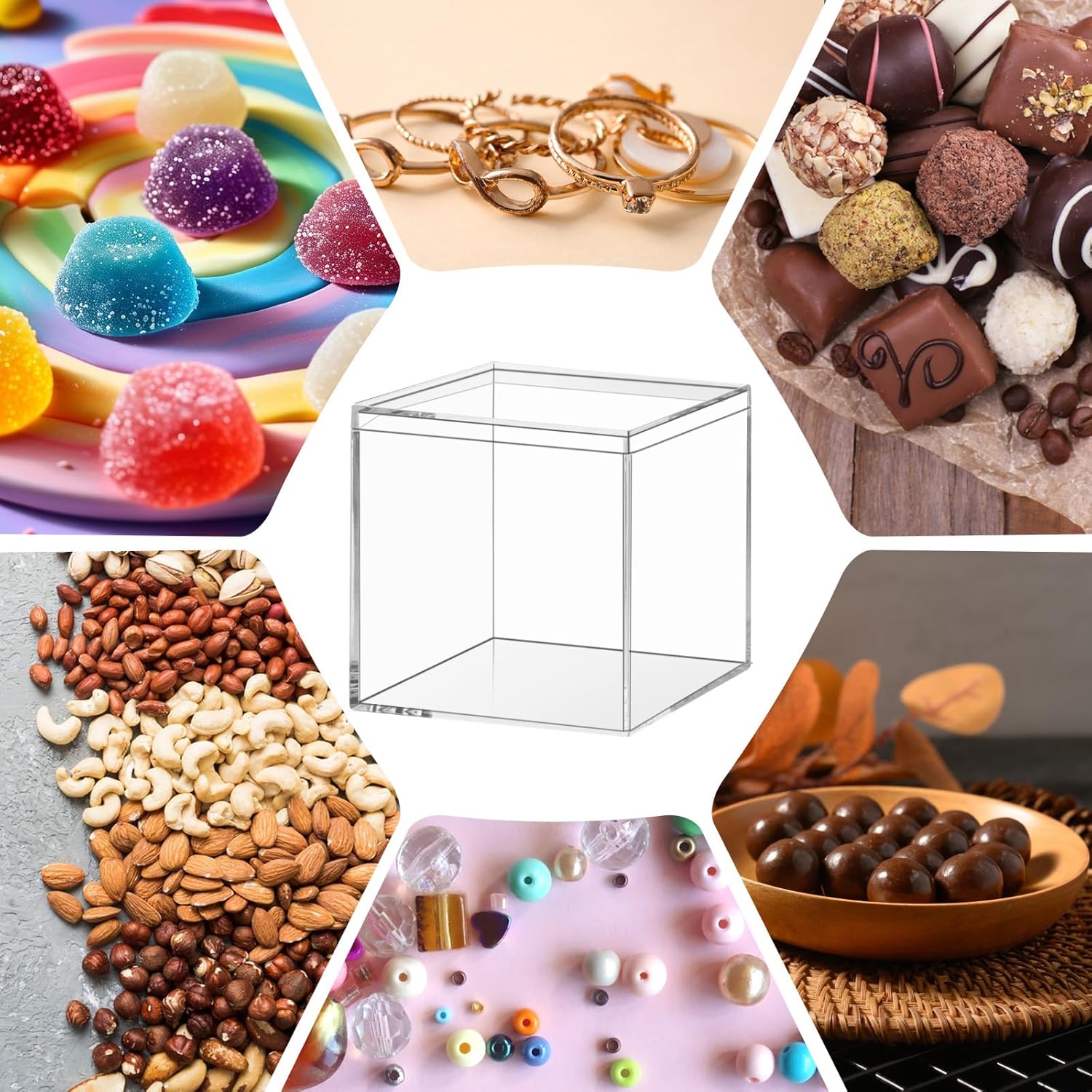 Private Label 12 Pcs Clear Acrylic Box with Lid Decorative Plastic Display Box Acrylic Gift Box Tiny Square Box Clear Storage Containers for Home Candy Treats Jewelry Display 3 x 3 x 3 Inch Wholesale Manufacturer