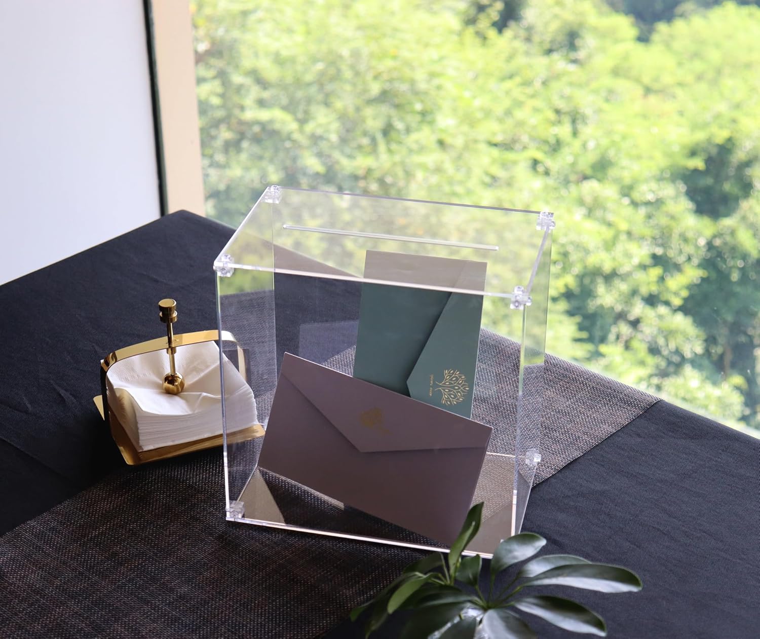 Private Label Clear Acrylic Wedding Card Box, DIY Large Card Box with Clear Assembly Parts, Party Cards Receiving for Birthdays, Graduation & Baby Shower Decorations, Easy for Traveling(10x10x6.18”) Wholesale Manufacturer