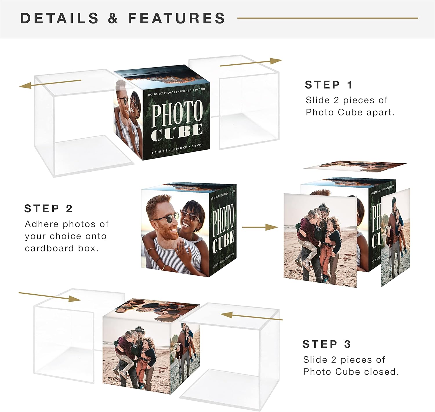 ODM MCS 3.25x3.25 Inch Clear Plastic 6 Sided Photo Cube 4-Pack, Clear (65750) Custom Mold Development