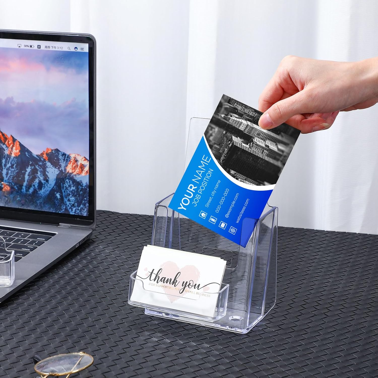 Wholesale 8 Sets Acrylic Brochure Holder 4'' x 9'' Brochure Display Stand Pamphlet Holder Flyer Stand Plastic Flyer Holder with Business Card Holder for Magazine Literature Booklets Menu Journals China Factory Bulk Supply