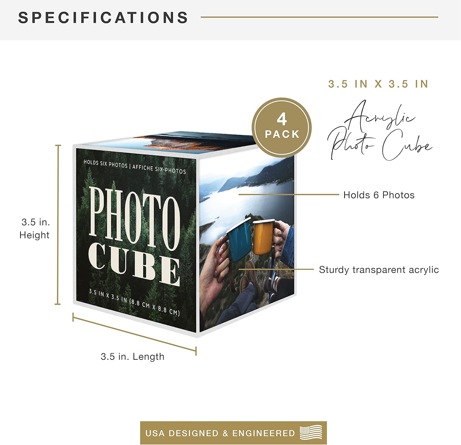 ODM MCS 3.25x3.25 Inch Clear Plastic 6 Sided Photo Cube 4-Pack, Clear (65750) Custom Mold Development