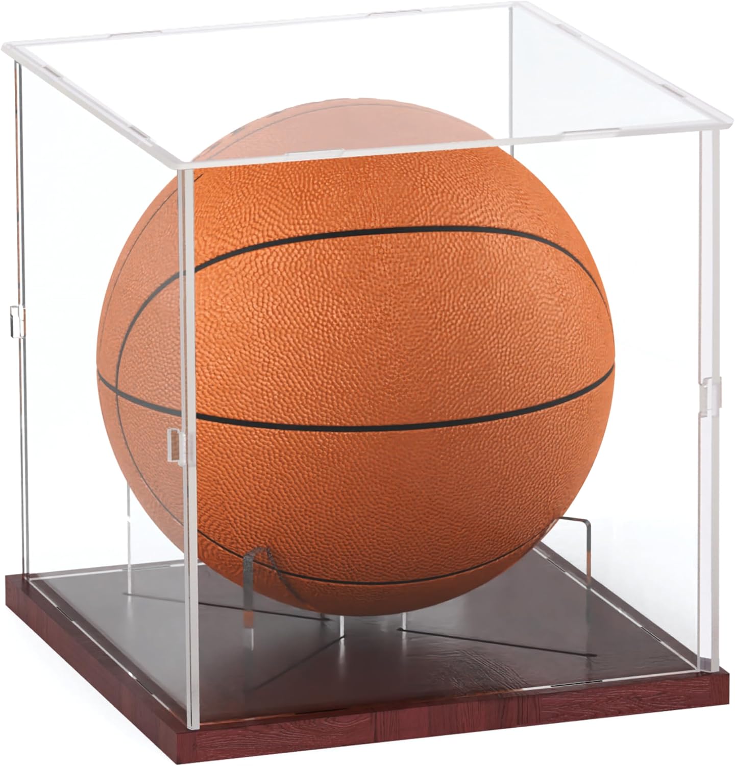 ODM Basketball Display Case Acrylic Clear, UV Protected Basketball Stand Box Full Size with Solid Wood Base, Soccer Display for Autographed Standard NBA WNBA Ball Memorabilia Keepsake, Ideal Gift Custom Logo Service