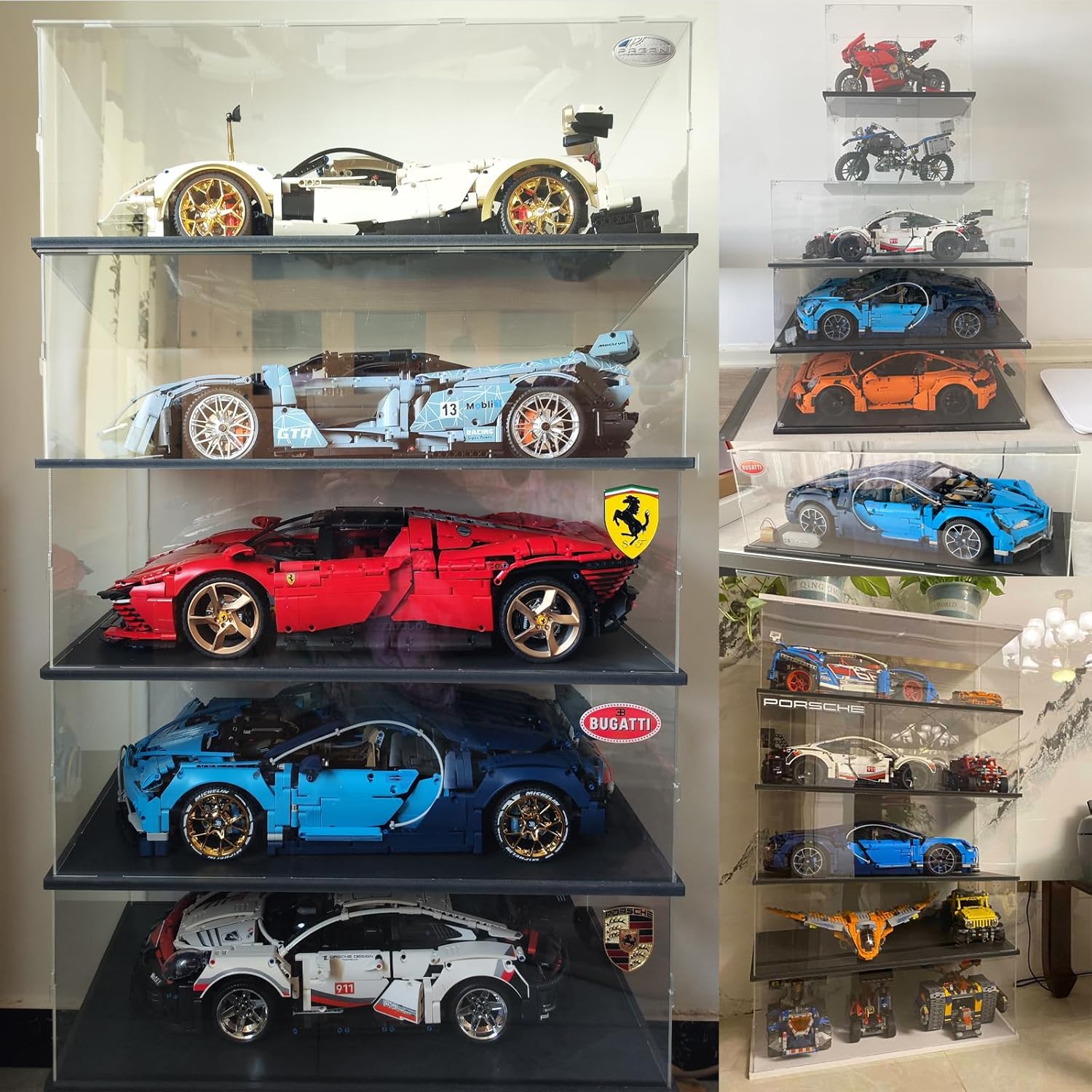 Wholesale OEM ODM DuvinDD Acrylic Display Case for 1/8 Scale Model Car Large Lego Display Case for 42096 42083 Showcase Countertop Clear Display Box Dustproof Storage Acrylic Box with Black Base(23.6x11.8x7.8inch) Factory & Supplier