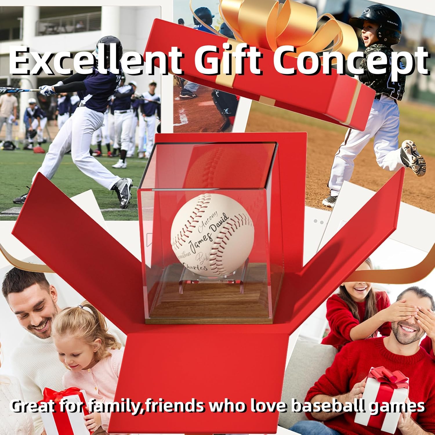 ODM Baseball Case Display for Balls Walnut Wood Base Acrylic Baseball Display Case Baseball Holder Stand Cube Memorabilia Showcase Autograph Ball Protector for Official Size Ball Display Custom Logo Service
