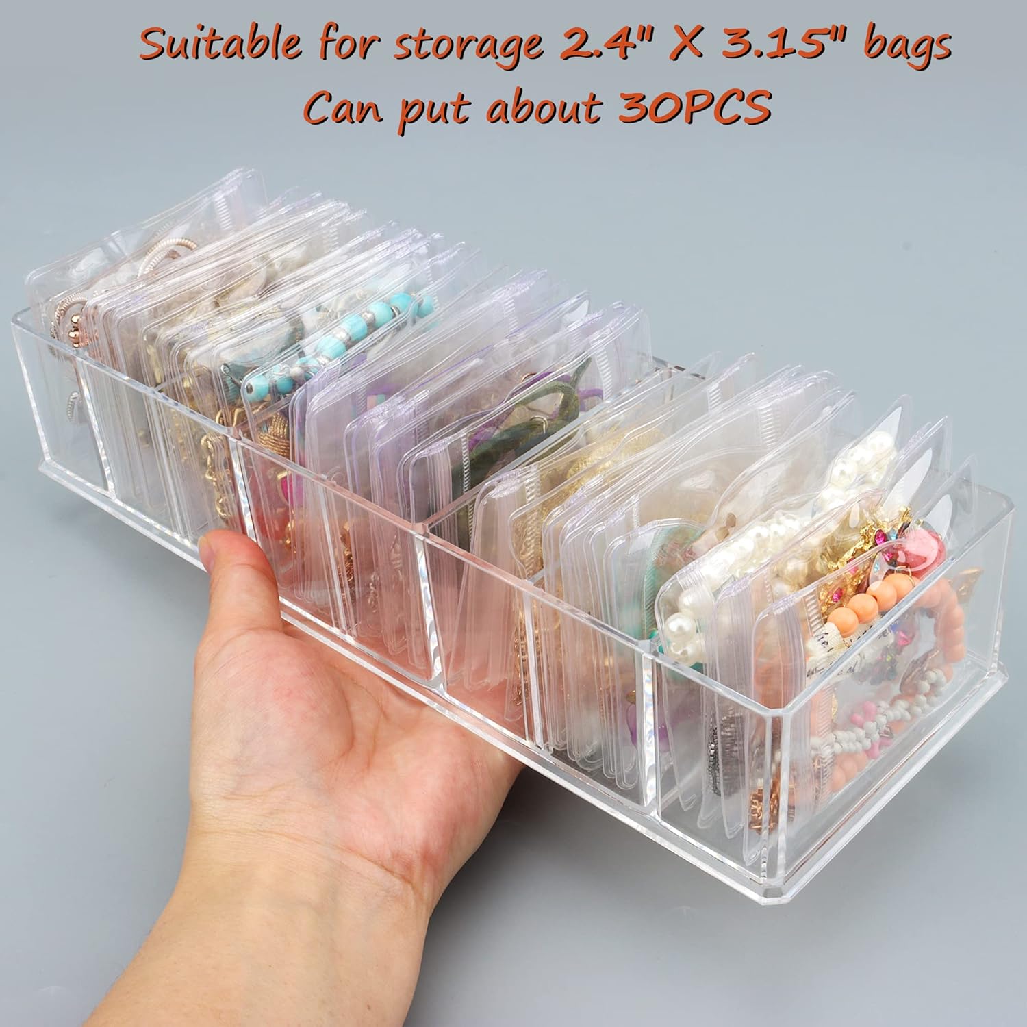 Direct Manufacturer DesignSter Acrylic Jewelry Box with Jewelry organizer Bag Anti-Oxidation for Rings, Necklace, Bracelets, Stud, and Earrings Storage Low MOQ