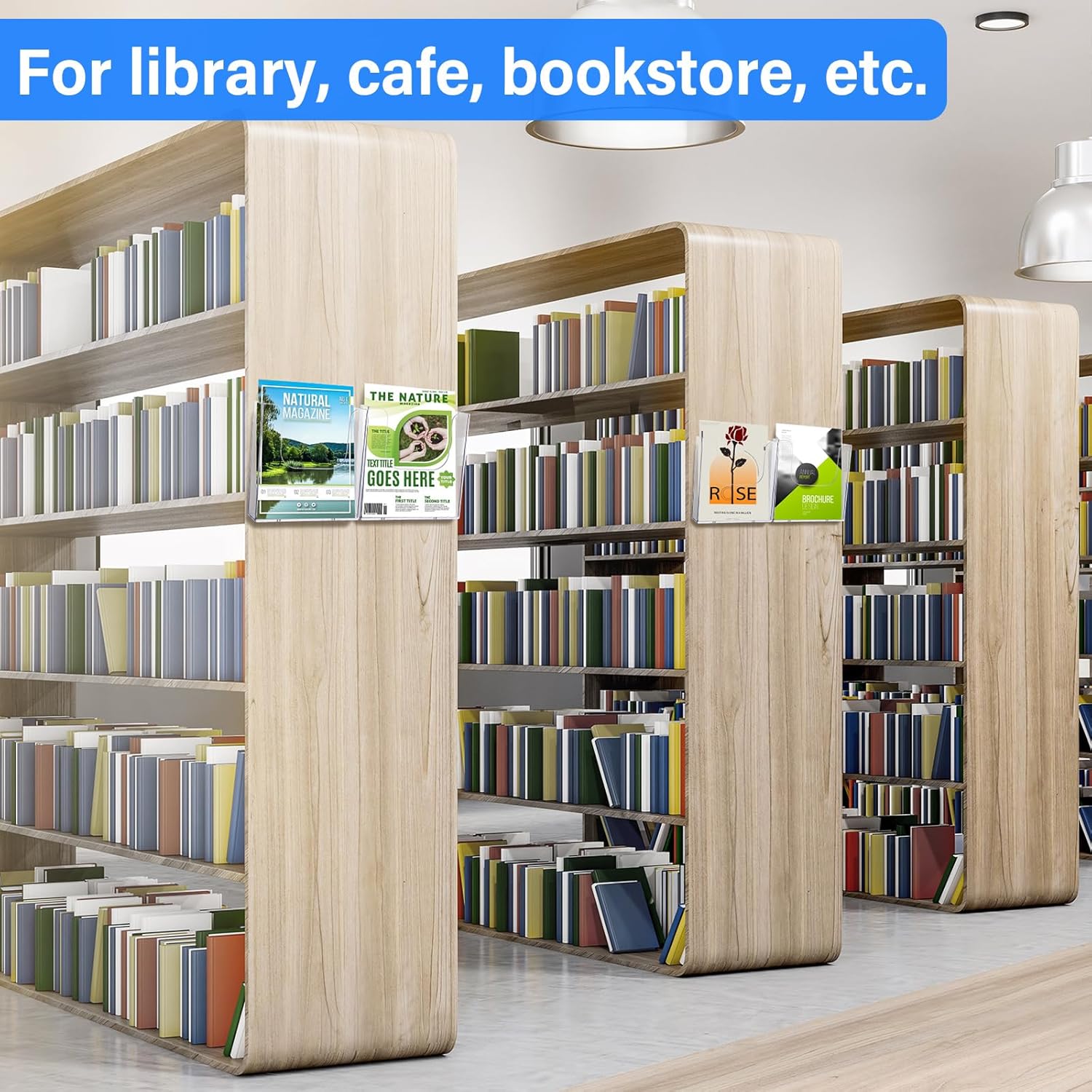 Wholesale Ripeng 8 Pack Brochure Holder Wall Mount 6 x 9 Inch Clear Flyer Holder Magazine Pamphlet Display Stand Acrylic Wall Organizer Plastic Wall File Holder for Literature Mail Paper Document Rack Display China Factory Bulk Supply