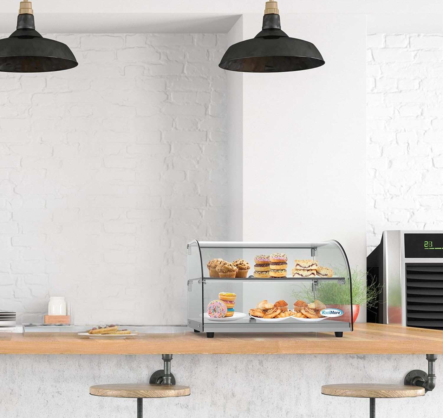 Wholesale OEM ODM KoolMore - DC-2C 22" Commercial Countertop Bakery Display Case with Front Curved Glass and Rear Door - 1.5 cu. ft. Factory & Supplier