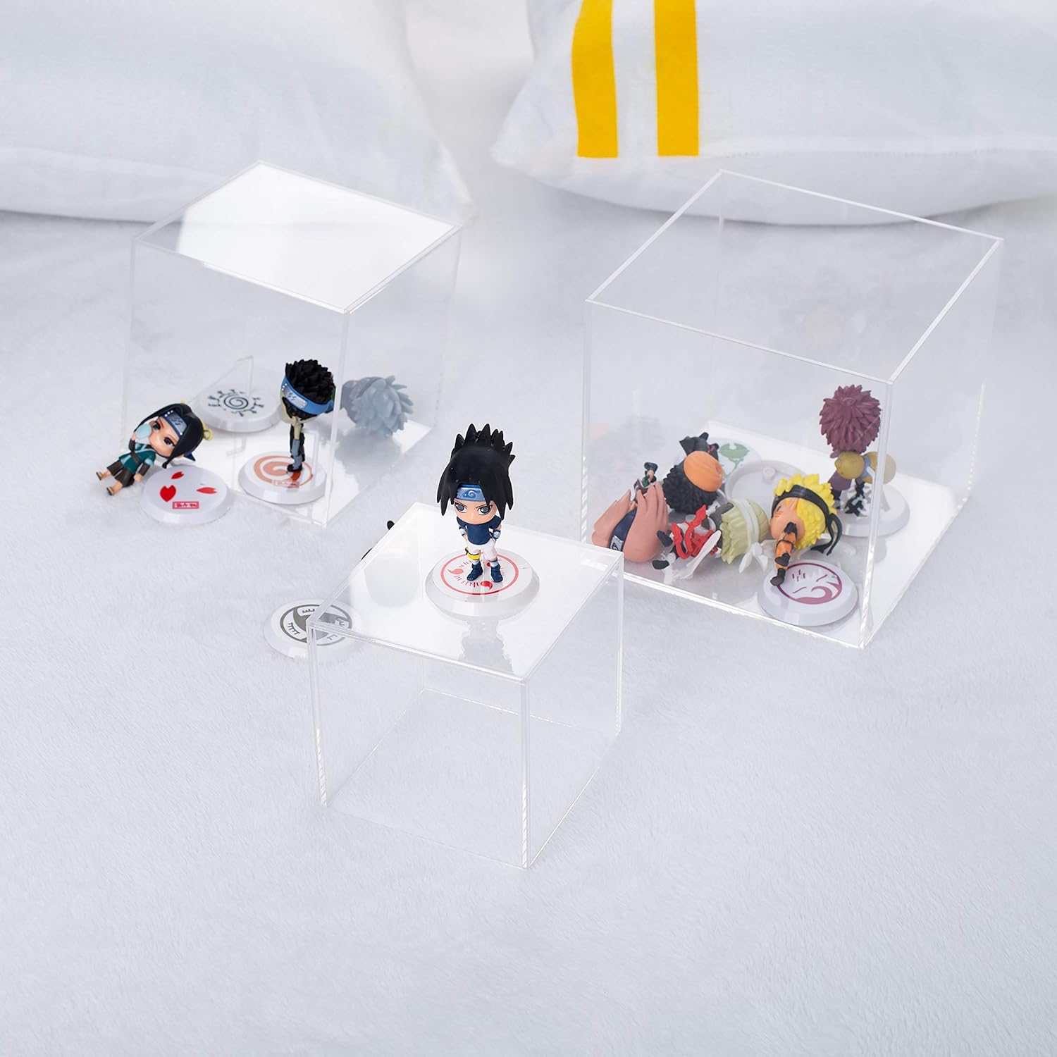 ODM Red Co. Crystal Clear Acrylic Cube Display Nesting Riser Stands with Hollow Bottoms | Transparent - 3-Pack Custom Logo Service