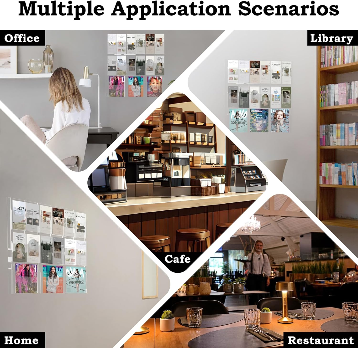Wholesale Acrylic Brochure Pamphlet Holder, 3 Magazine Holders and 12 Pamphlet Holders, Clear Brochure Display Holder Wall Mount, Trifold Flyer Rack, Literature Storage Rack for Home, Offices, Waiting Room China Factory Bulk Supply