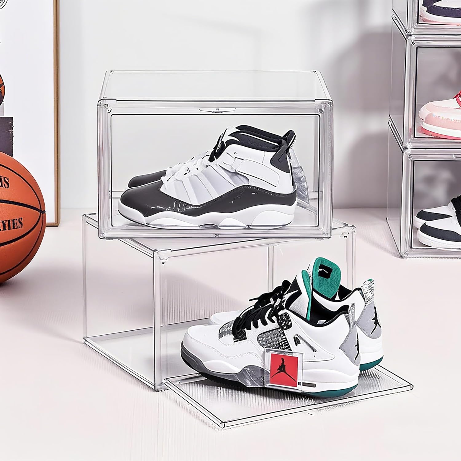 Private Label Clear Acrylic Display Case with Magnetic Lid-Dustproof Plastic Book Storage box,Clear Box,Purse Storage Organizer,Action Figure Display Case,Acrylic Sneaker Shoe Box(1 Pack) Custom Logo Service