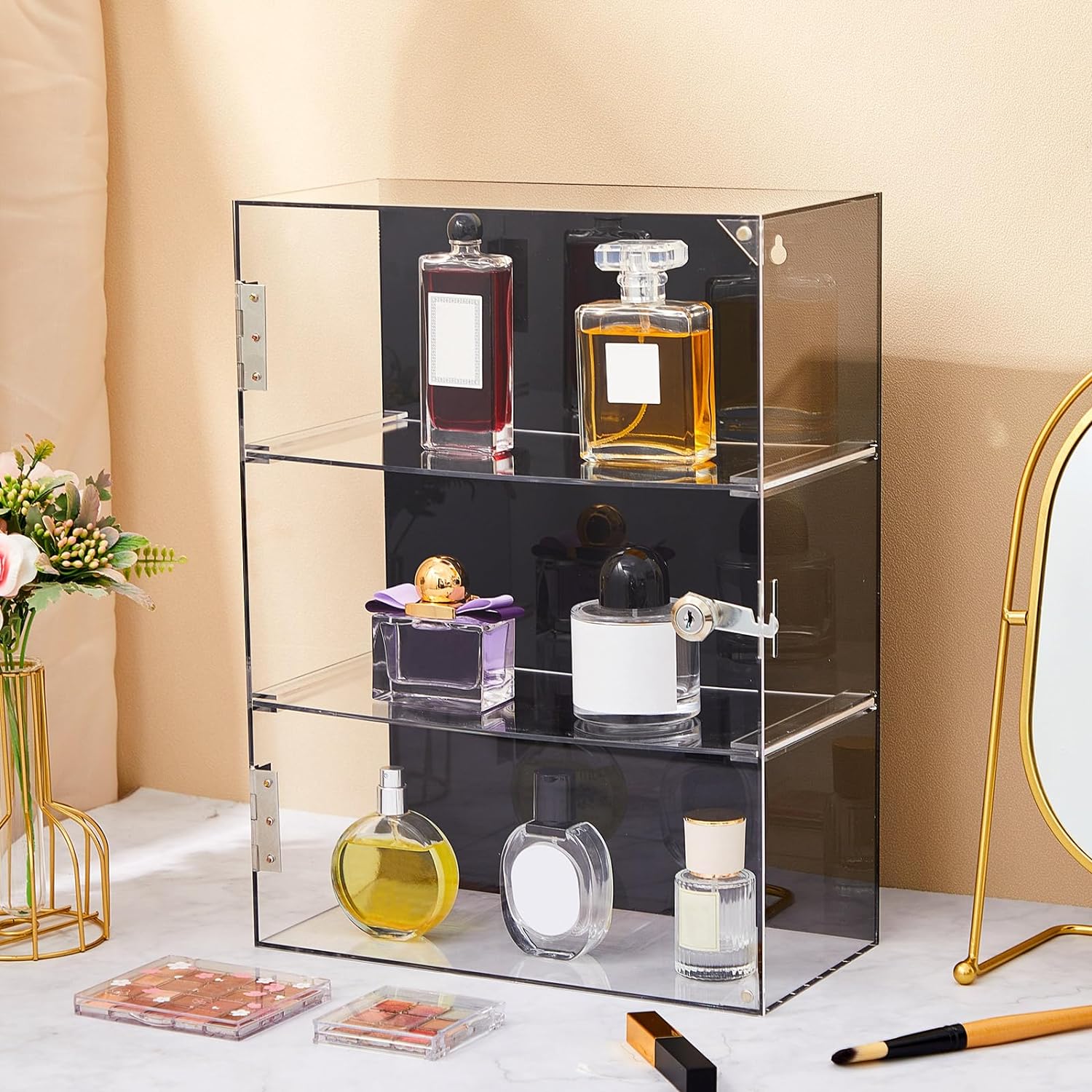 Wholesale OEM ODM Barydat Acrylic Display Case with Lock Key Countertop Display Case Clear Showcase Display Cabinet Multi Functional Safe Storage Box for Retail Store (Black Removable 3 Tier,11.8 x 5.9 x 15.7 Inch) Factory & Supplier