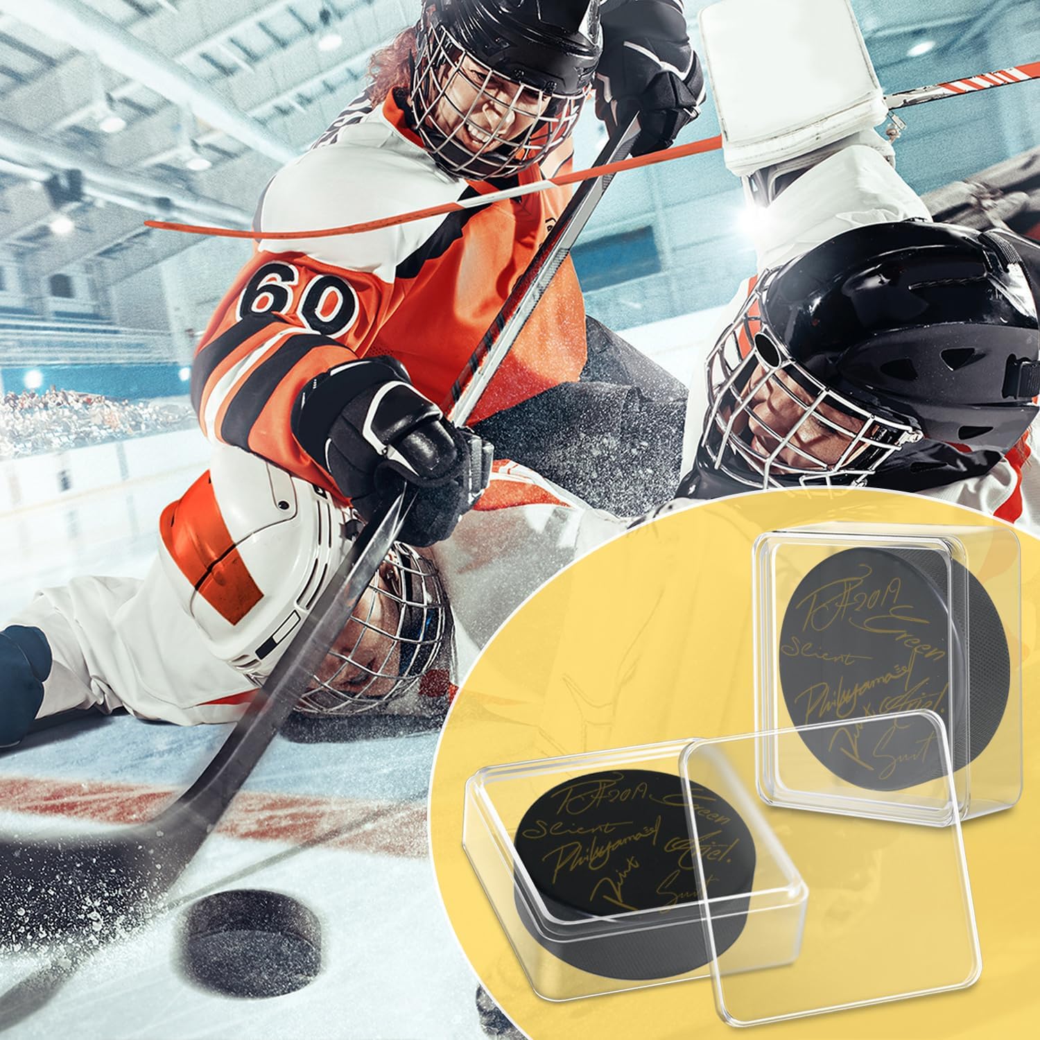 ODM Hockey Puck Display Cases, Acrylic Cube Square Hockey Puck Display Cases - Fits Official Size Hockey Puck (12 PCS) Custom Logo Service