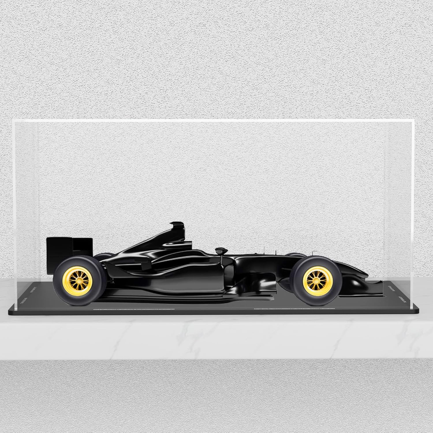 Acrylic Box with Matte Black Base, Simple Self-Assembly Clear Acrylic Display Case, Cube Dustproof Showcase with Lid for Collectibles, Toys and Jewelry (10x5x5 inch)