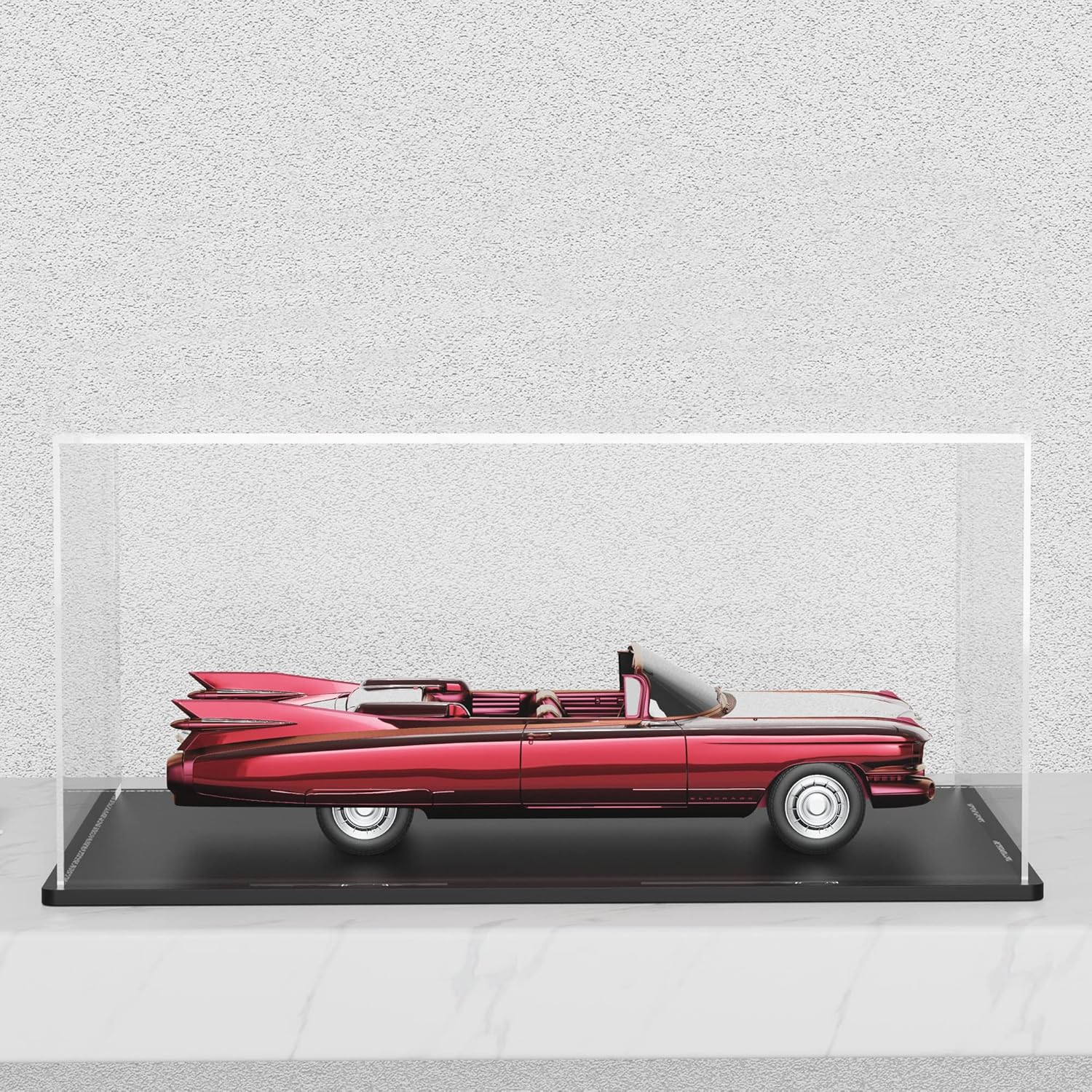 Display Case with Black Acrylic Base for Collectibles, Box with Lid, Cute Stand for Action Figures [10x5x5 inch]