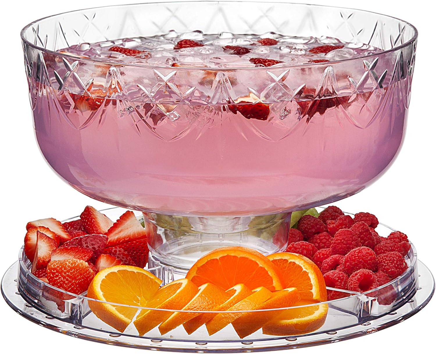Private Label Godinger 6 in 1 Cake Stand and Serving Plate Platter with Dome Cover, Multi-Purpose Use, Shatterproof and Reusable Acrylic - Dublin Collection OEM Wholesale Manufacturer