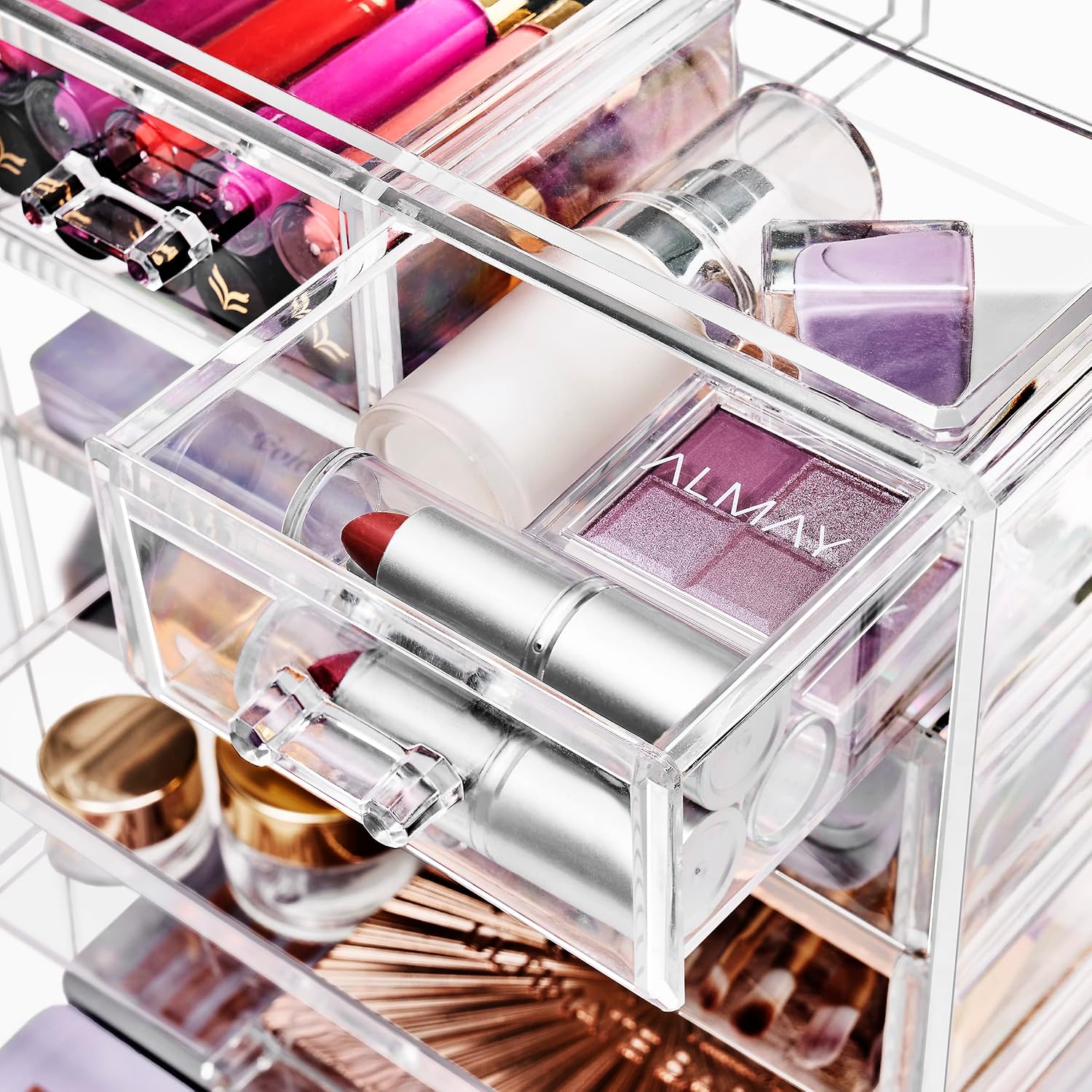 Private Label Sorbus Acrylic Makeup Organizer - Organization and Storage Case for Cosmetics Make Up & Jewelry - Big Clear Makeup Organizer for Vanity, Bathroom, College Dorm, Closet, Desk (4 Large, 2 Small Drawers) Factory Direct Price