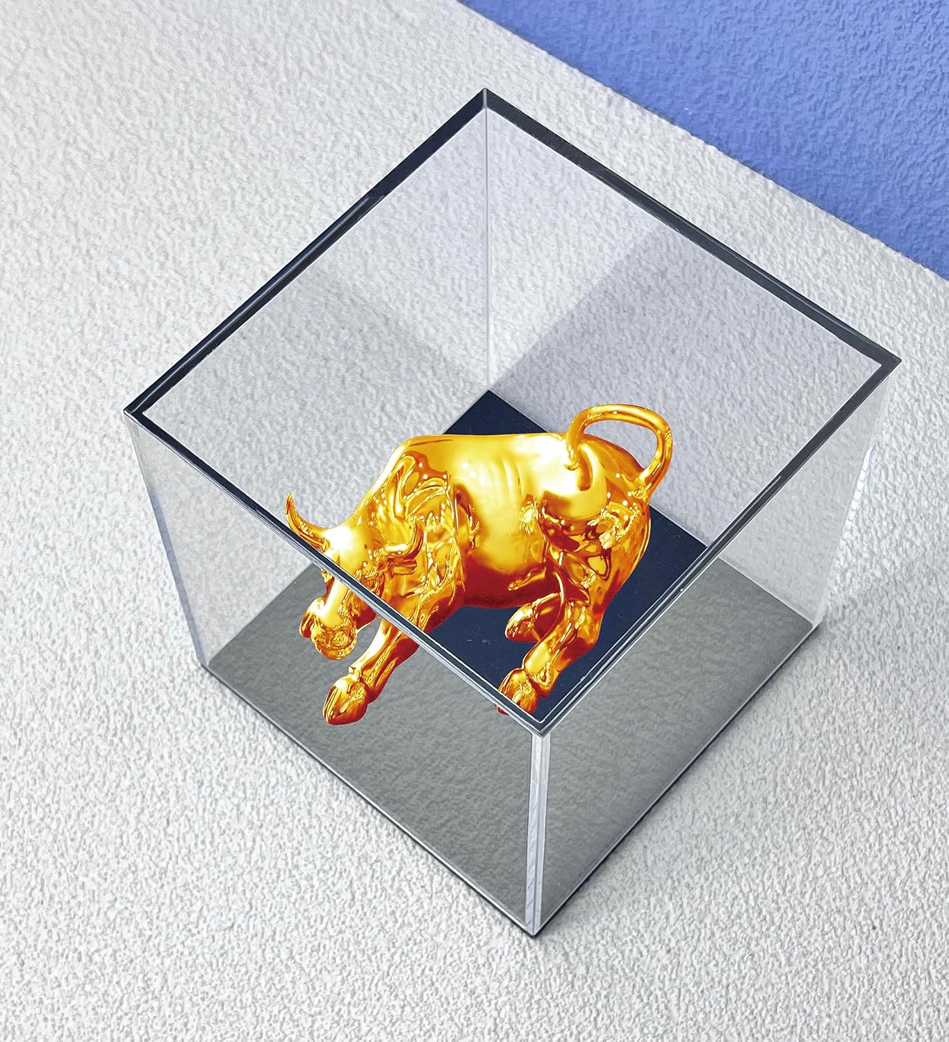 ODM Display Case for Collectibles Secure Assemble Cube Acrylic Box for Display with Matte Black Acrylic Base, 4 Inch Dustproof Showcase for Dolls, Figures [4x4x4 inch] Custom Logo Service