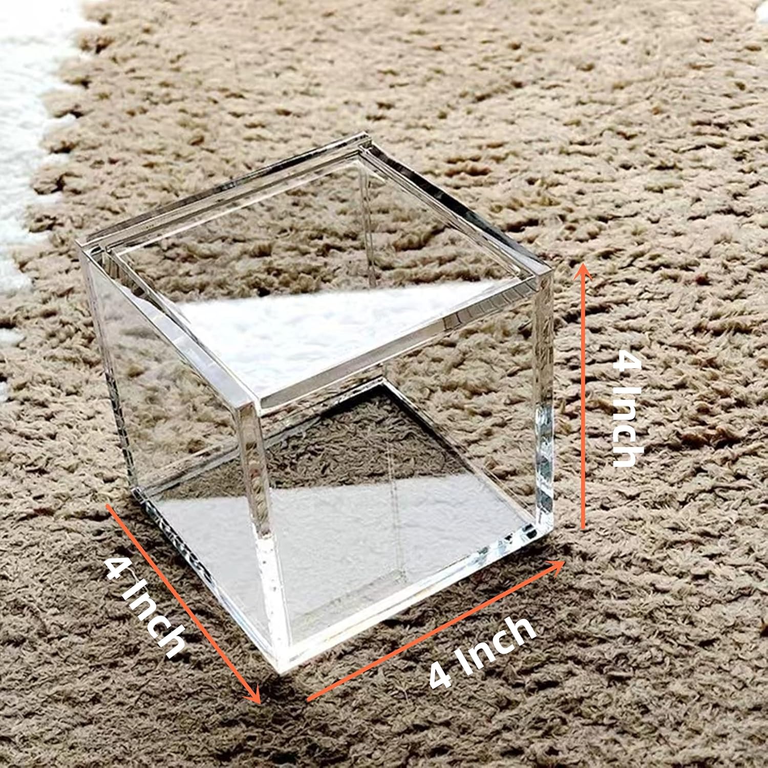 ODM Acrylic Box Large Clear Display Boxes with Lid Transparent Square Cube Acrylic Storage Box for Wedding,Birthday Party Decorations 4x4x4 Inch Custom Mold Development
