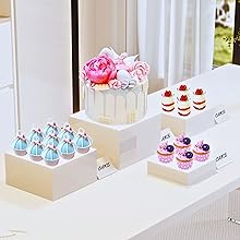 BreeziiDesign 10” Large Buffet Risers with Signs, Table Display Box Riser for Table Food Display 08