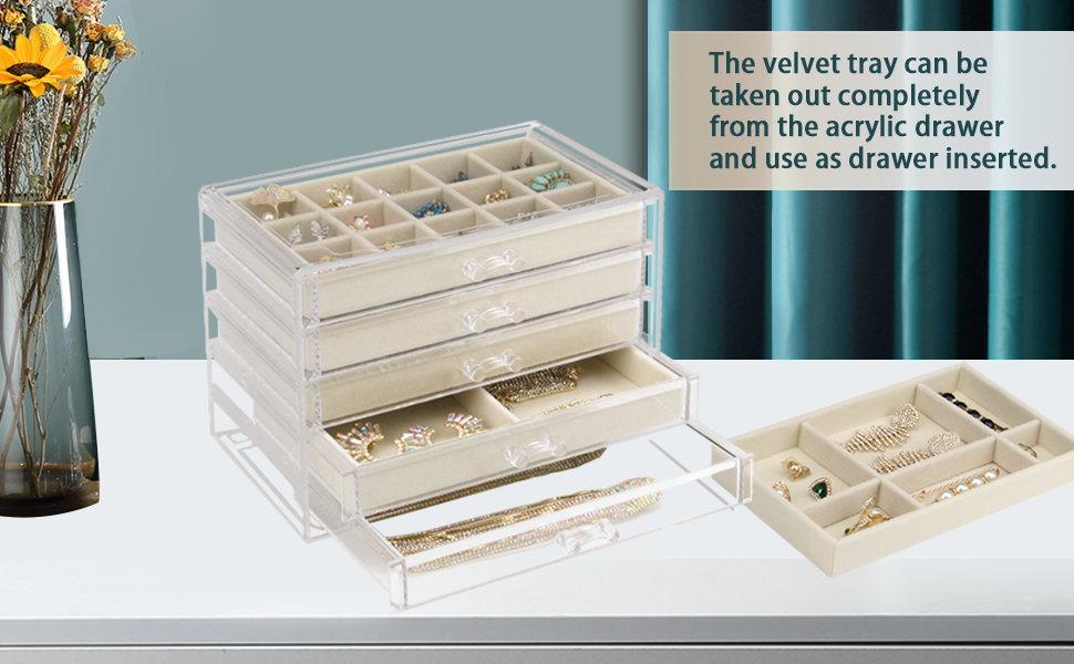 clear jewelry box organizer table vanity dresser