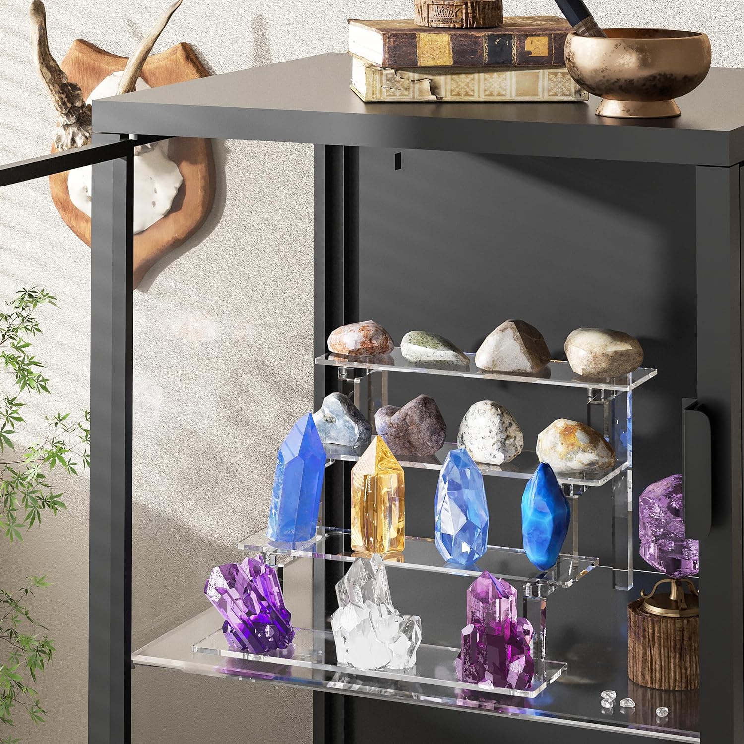 ODM WINKINE Acrylic Display Shelves, Perfume Stand, 4 Tier Figurine Riser Shelf, Cupcake Stand Makeup Display Riser, Clear Cologne Organizer for Bedroom, Cabinet, Countertop, Desktop, 2 Pack Custom Logo Service