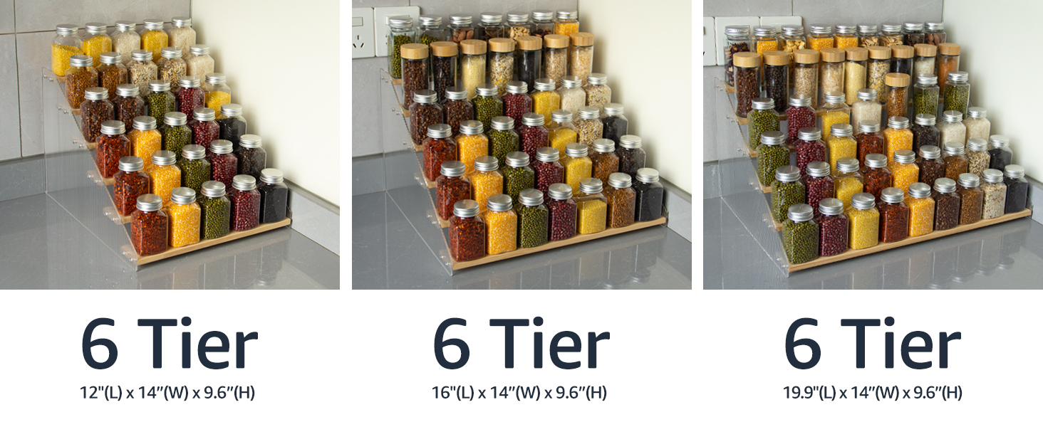 6 Tier spice jar organizer