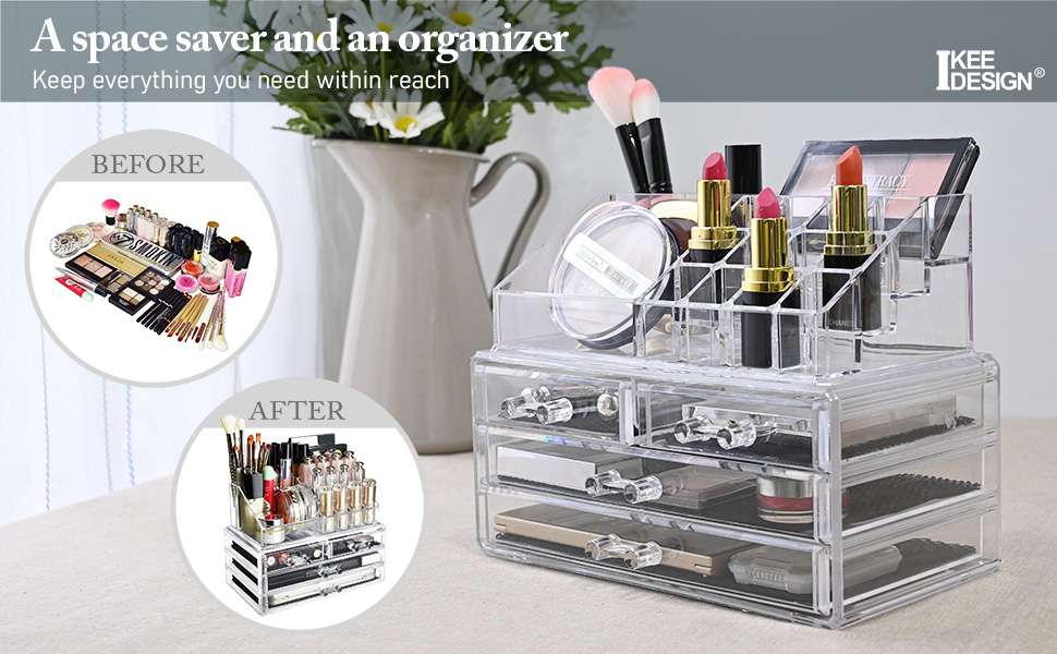 acrylic makeup holder makeup organiser makeup organizer makeup organixer cosmetic storage mackup