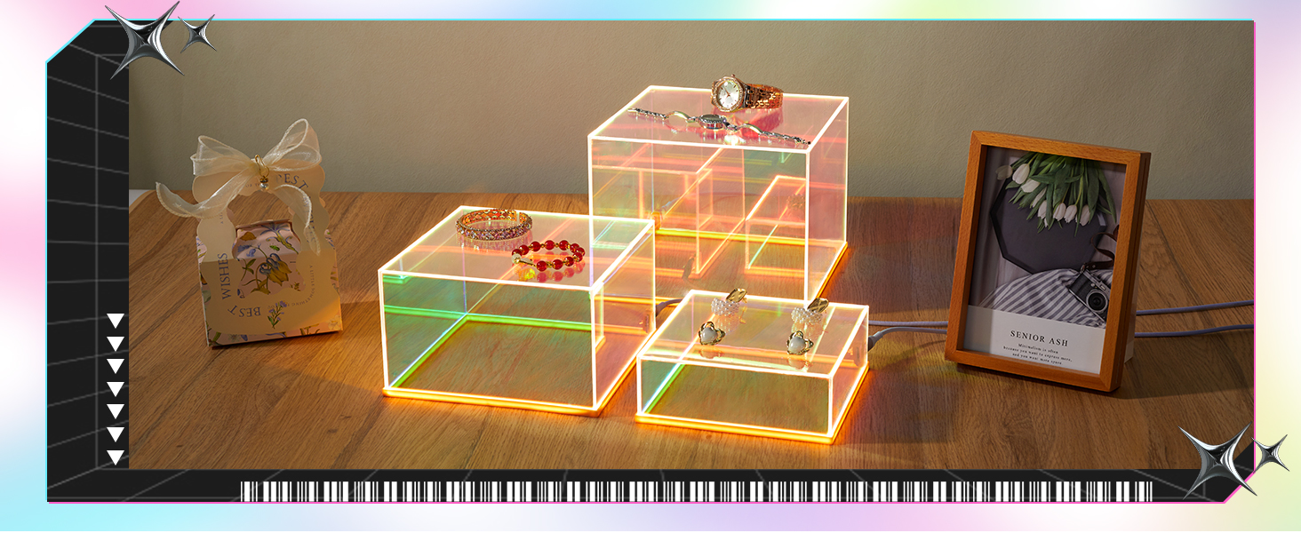 Jolboldy 3Pcs Acrylic Display Risers