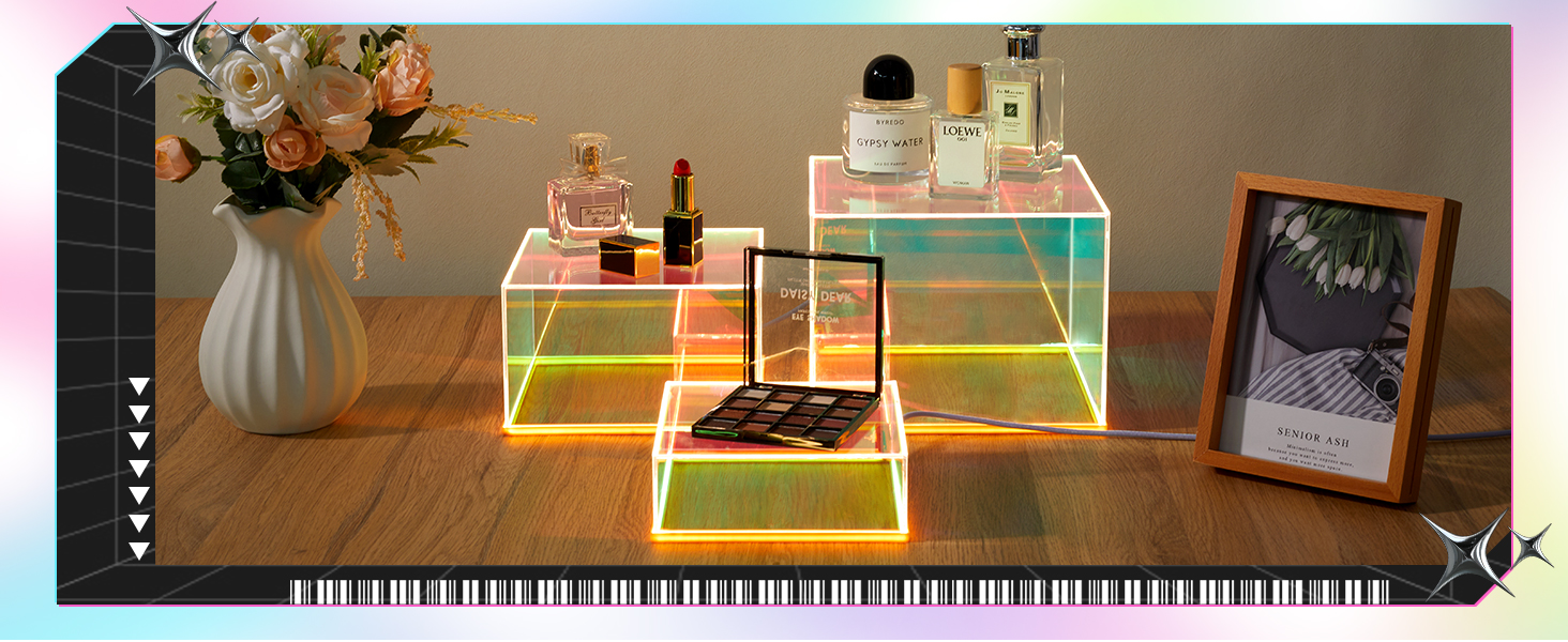 Jolboldy 3Pcs Acrylic Display Risers