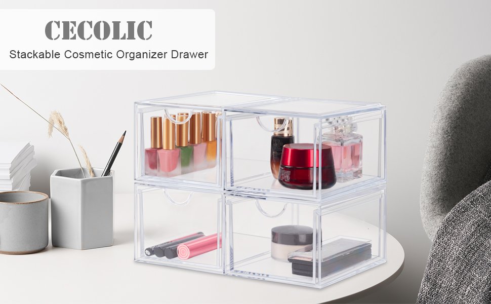 acrylic makeup organizer drawer