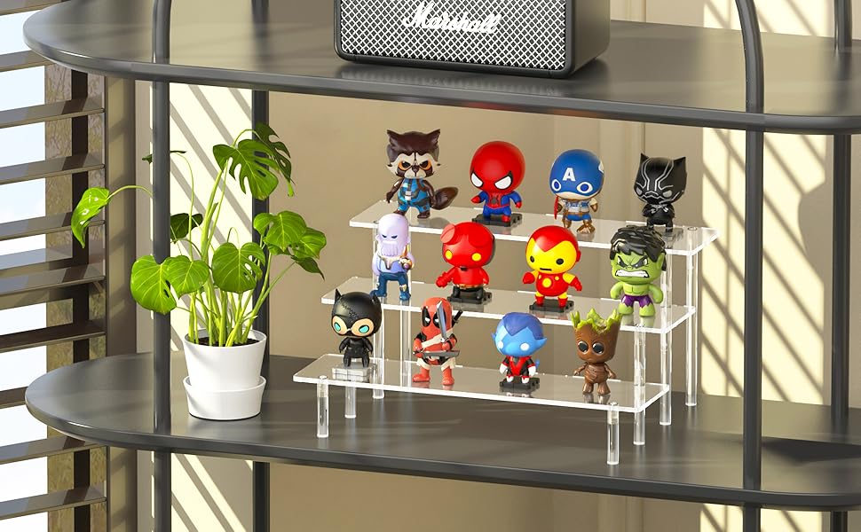 acrylic display risers 3 tier perfume organizer stand clear cupcake holder