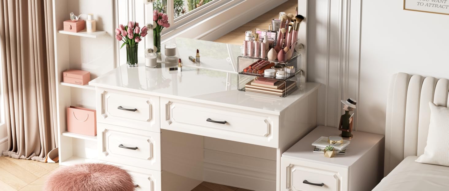 Private Label Vtopmart 3 Tier Clear Makeup Organizer with Drawer, Cosmetic Storage for Dresser Countertop and Bathroom Vanity, Beauty Holder for Lipstick Brush Skincare Factory Direct Price