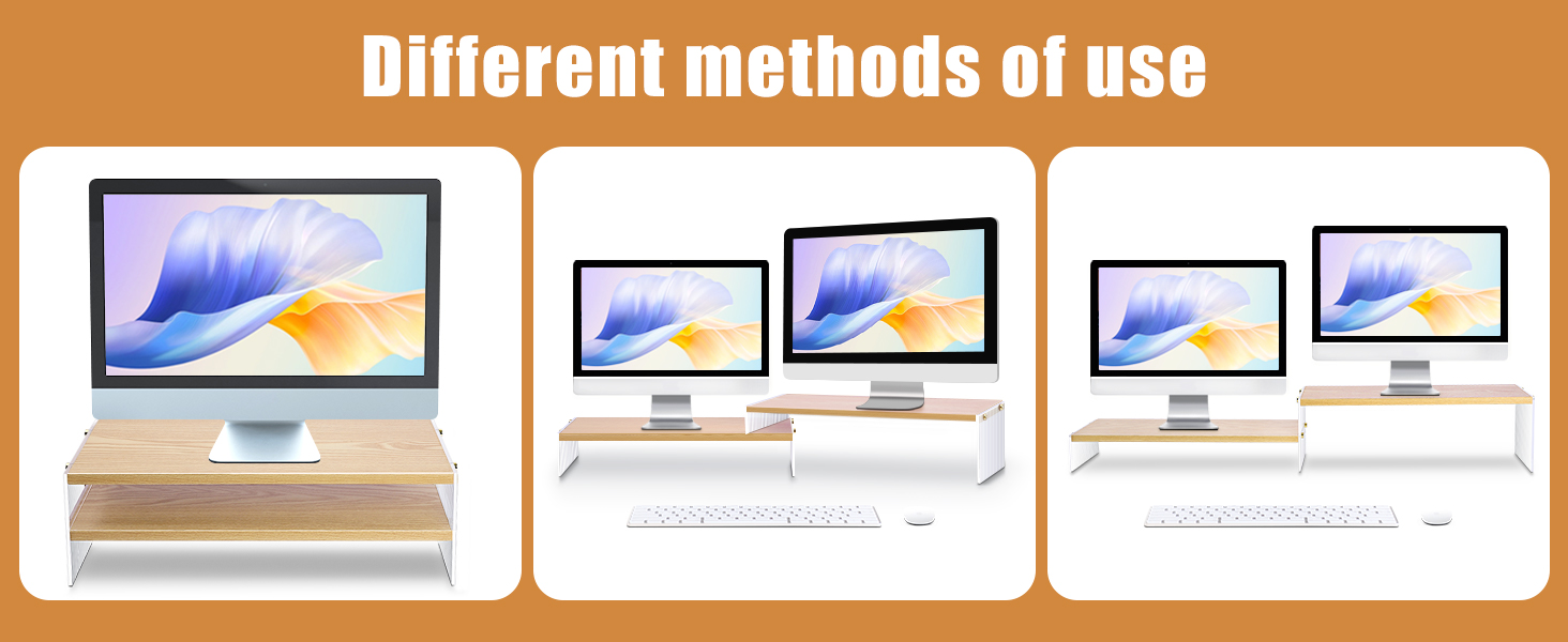 2 Tier Dual Monitor Stand 