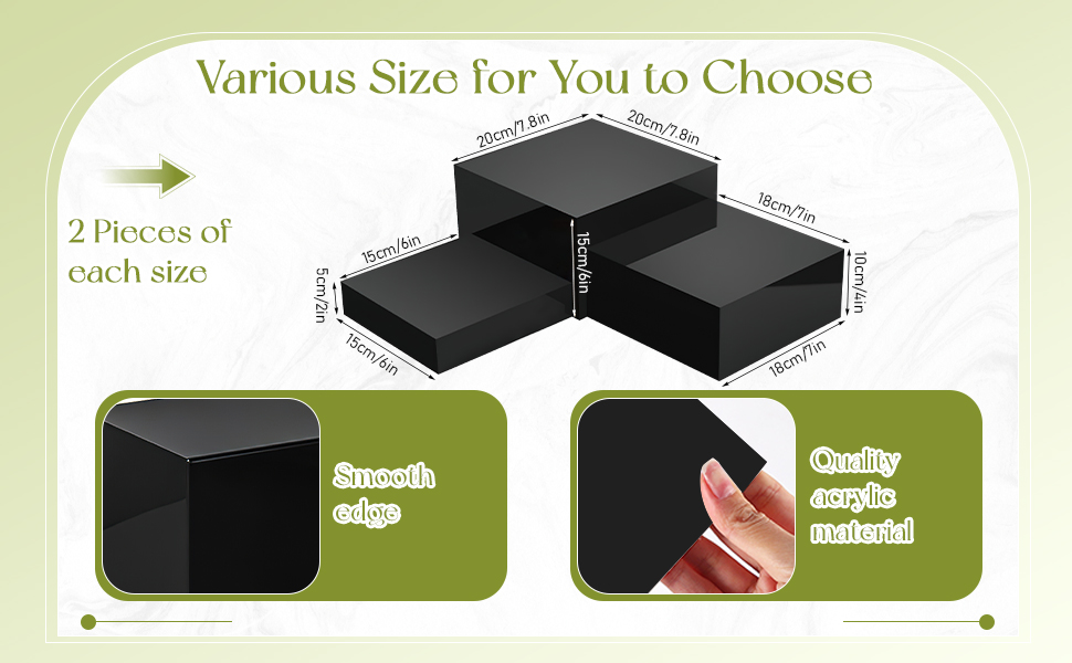Acrylic Risers Display Stands,Catering Supplies Buffet Display,Perfect for Wedding,Birthday Party 