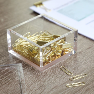 OfficeGoods, plexiglass small box, paper clip organizer, acrylic office supply organizer, 