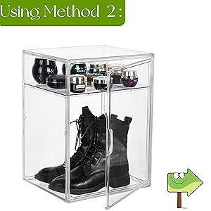 XX-Large Shoe Storage Boxes, Boot Organizers Clear Plastic Stackable Lids, Big Display Storage Box