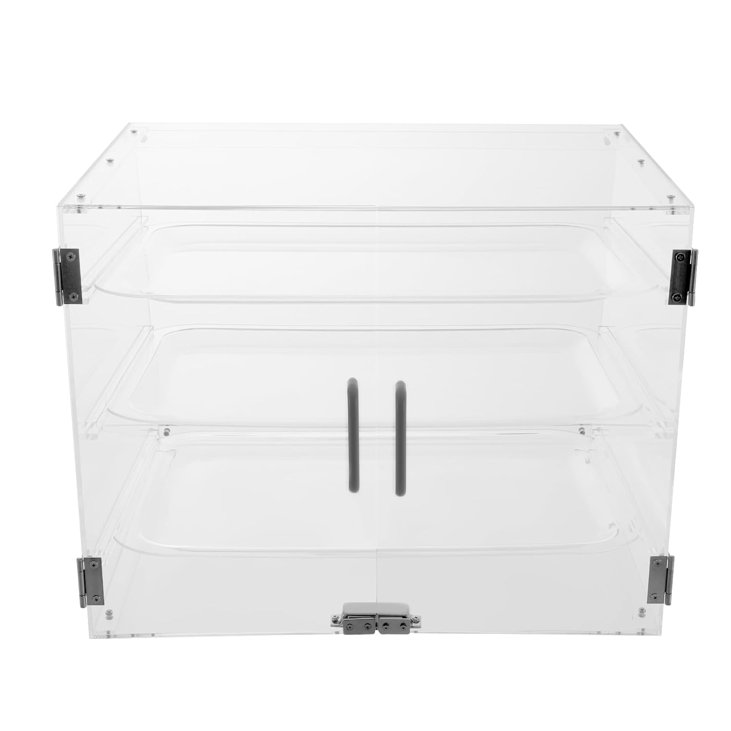 Wholesale OEM ODM Bread Display Case, Acrylic Bakery Display Case with Detachable Tray and Magnetic Door Lock, Cookie Show Stand, Clear Countertop Display Case, for Cookie, Donut, Bagel, Birthday Cake Factory & Supplier