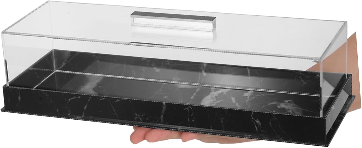 Wholesale OEM ODM Cabilock Acrylic Rectangular Cake Tray with Lid Elegant Marble Display Stand for Desserts Pastries and Baked Goods for Home Use Parties and Celebrations Factory & Supplier