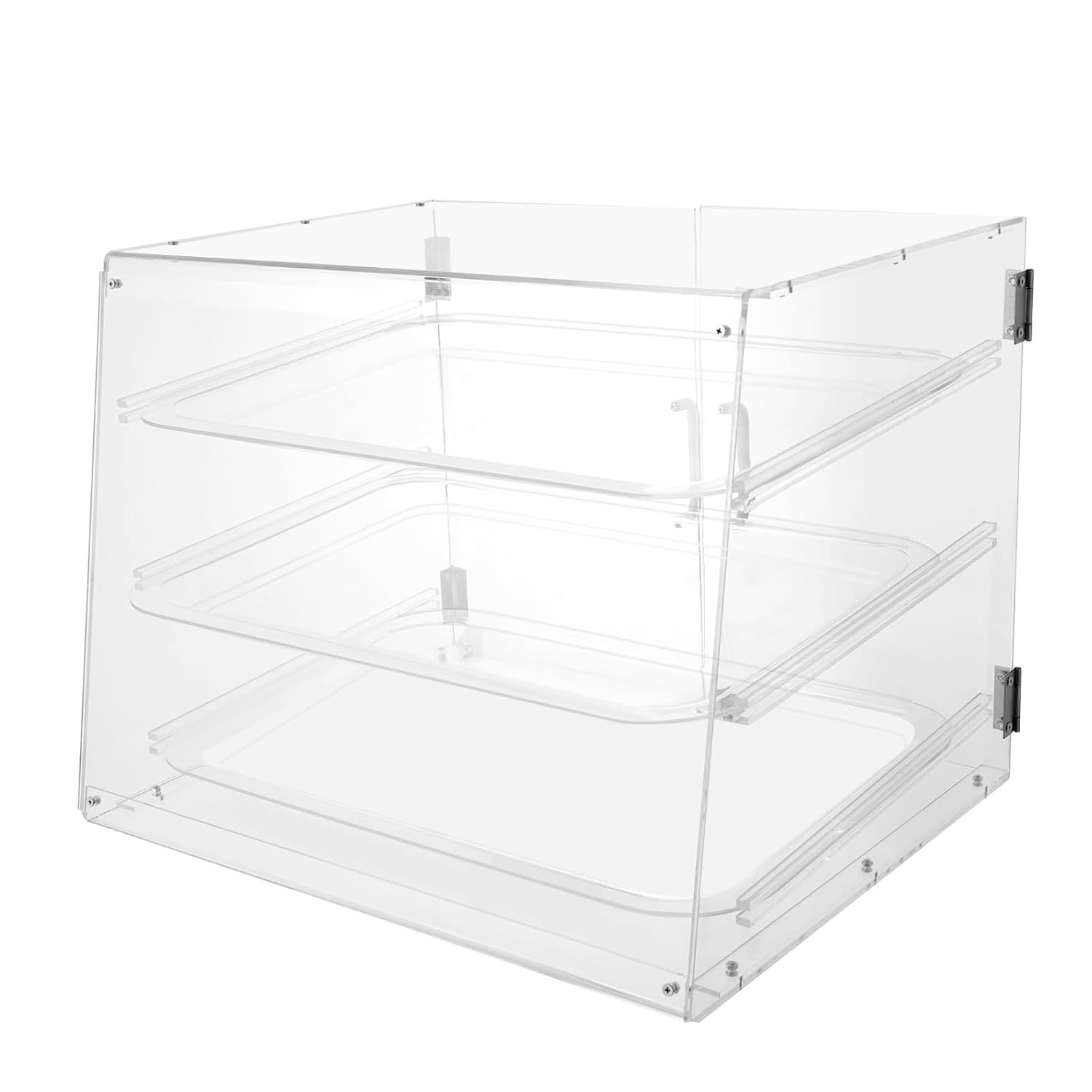 Wholesale OEM ODM Bread Display Case, Acrylic Bakery Display Case with Detachable Tray and Magnetic Door Lock, Cookie Show Stand, Clear Countertop Display Case, for Cookie, Donut, Bagel, Birthday Cake Factory & Supplier