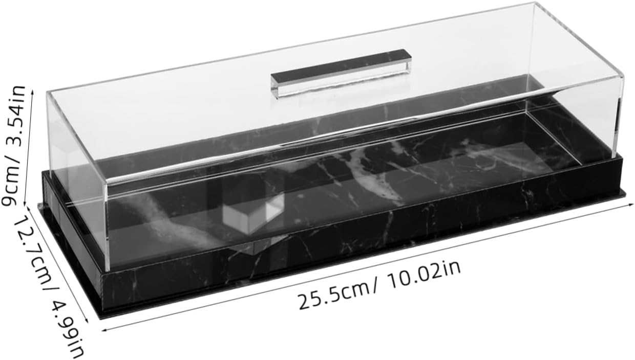 Wholesale OEM ODM GLEAVI Marble Cake Platter with Lid Elegant Rectangular Dessert Holder Acrylic Cover for Freshness for Birthday Parties Bakeries and Home Use Factory & Supplier
