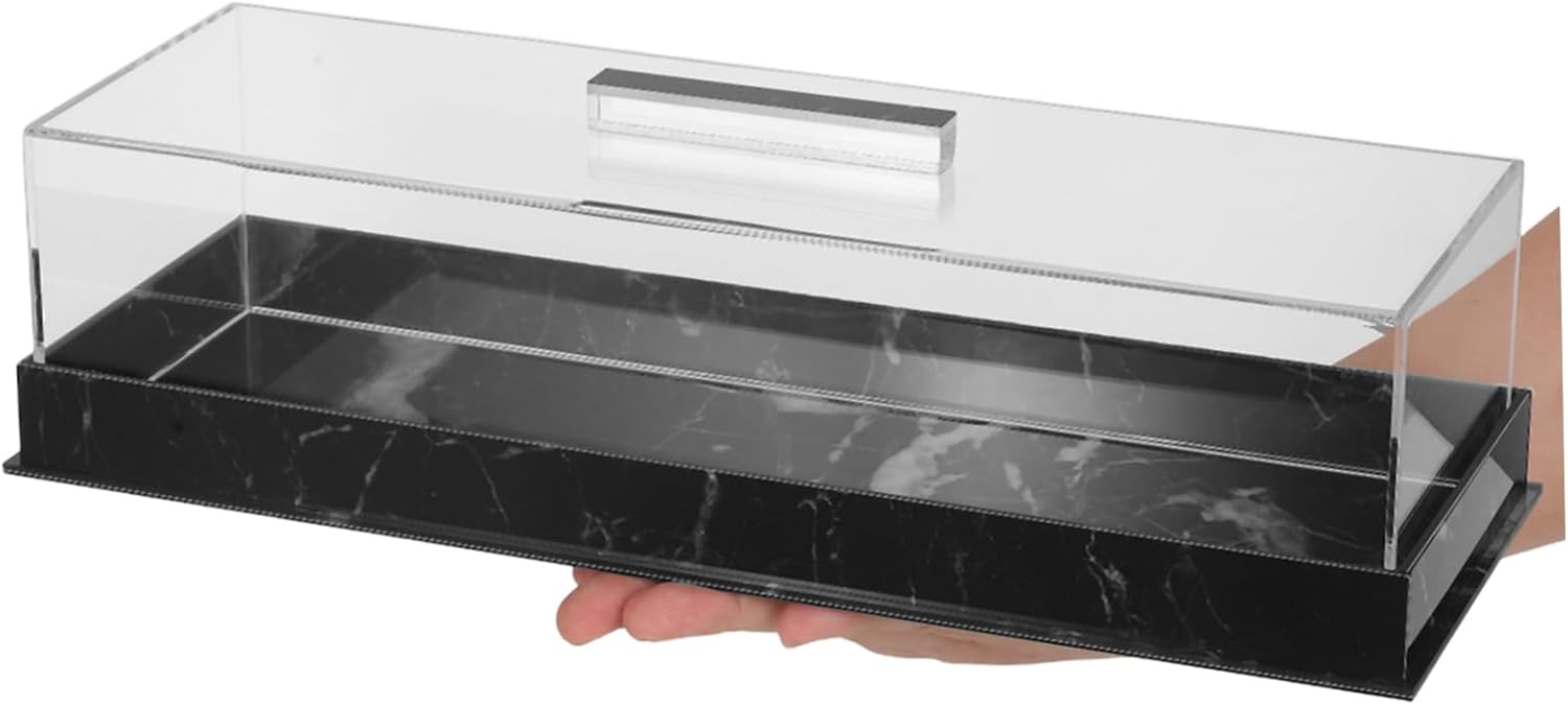 Wholesale OEM ODM GLEAVI Marble Cake Platter with Lid Elegant Rectangular Dessert Holder Acrylic Cover for Freshness for Birthday Parties Bakeries and Home Use Factory & Supplier