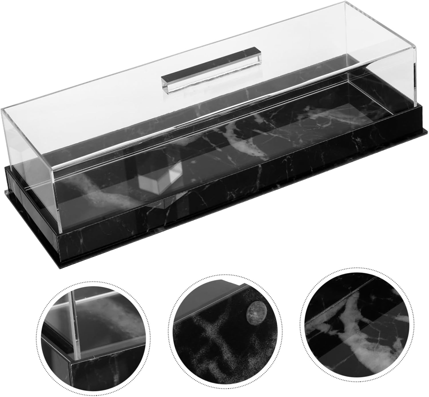 Wholesale OEM ODM Cabilock Acrylic Rectangular Cake Tray with Lid Elegant Marble Display Stand for Desserts Pastries and Baked Goods for Home Use Parties and Celebrations Factory & Supplier