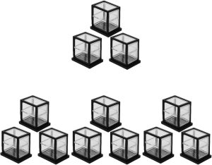 Milisten 15pcs Miniature Bakery Display Cabinet Transparent Double Layer Cake Case for Dollhouse Decoration for Creating Realistic Bakery Scenes Your Miniature Home