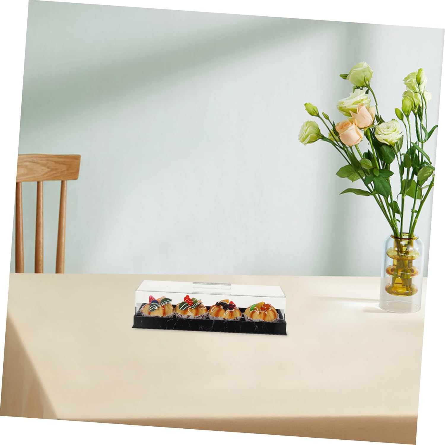 Wholesale OEM ODM Cabilock Acrylic Rectangular Cake Tray with Lid Elegant Marble Display Stand for Desserts Pastries and Baked Goods for Home Use Parties and Celebrations Factory & Supplier
