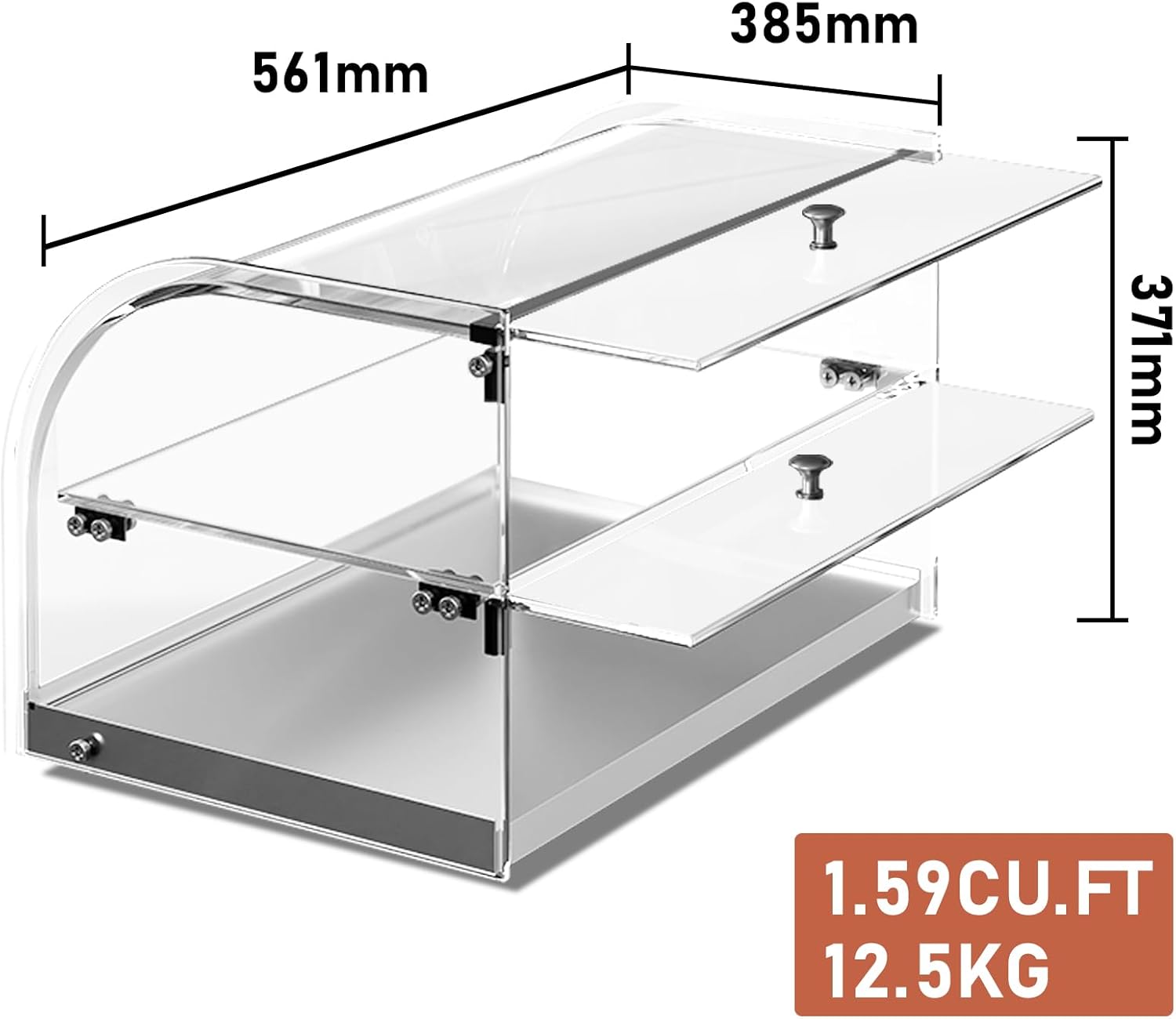 Wholesale OEM ODM 1.59 Cu.ft Malphi Large Pastry Display Case Countertop | Commercial Bakery Display Stand Cupcake Holder Tempered Glass | Large Bread Cookie Display Box | 22.1" x 15.2" x 14.6" | 27.5 lbs | Factory & Supplier